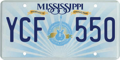 MS license plate YCF550