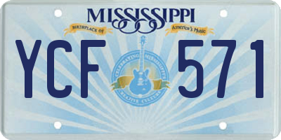 MS license plate YCF571