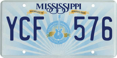 MS license plate YCF576