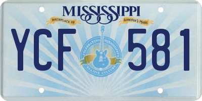 MS license plate YCF581