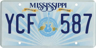 MS license plate YCF587