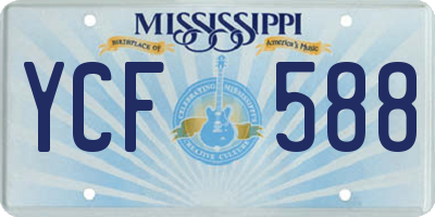 MS license plate YCF588