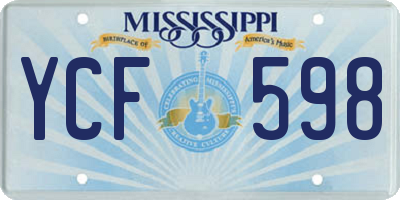 MS license plate YCF598