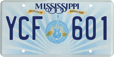 MS license plate YCF601