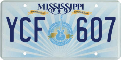 MS license plate YCF607