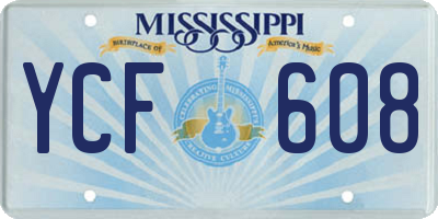 MS license plate YCF608