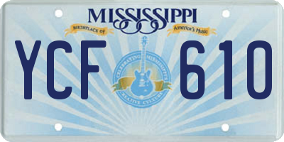 MS license plate YCF610