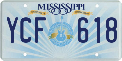 MS license plate YCF618