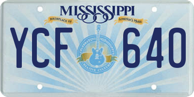 MS license plate YCF640