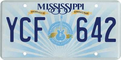 MS license plate YCF642