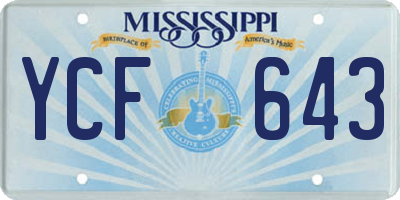 MS license plate YCF643