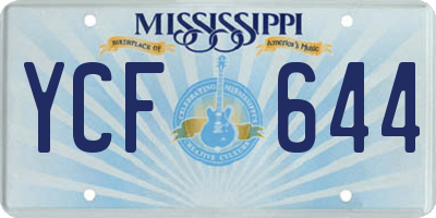 MS license plate YCF644