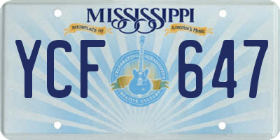 MS license plate YCF647