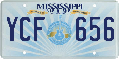 MS license plate YCF656