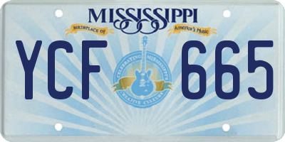 MS license plate YCF665