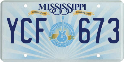 MS license plate YCF673