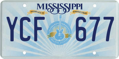 MS license plate YCF677