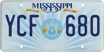 MS license plate YCF680