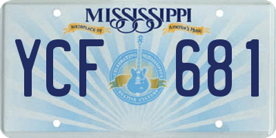 MS license plate YCF681