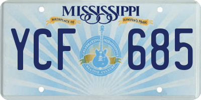 MS license plate YCF685