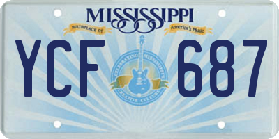 MS license plate YCF687