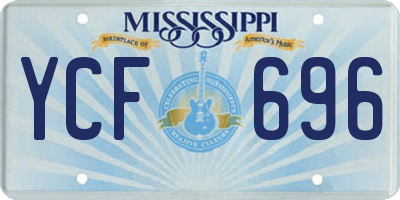 MS license plate YCF696