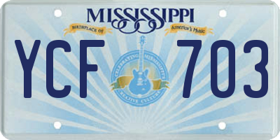 MS license plate YCF703