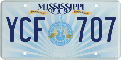 MS license plate YCF707