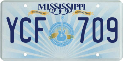 MS license plate YCF709