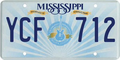 MS license plate YCF712