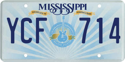 MS license plate YCF714