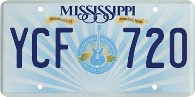 MS license plate YCF720