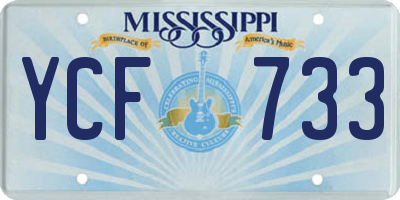 MS license plate YCF733