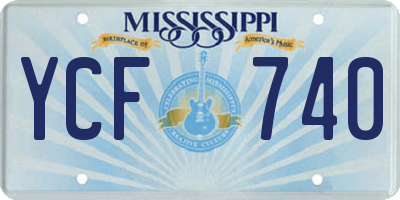 MS license plate YCF740