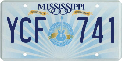 MS license plate YCF741