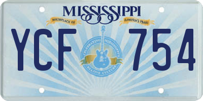 MS license plate YCF754