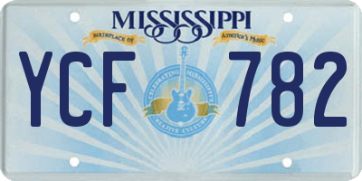 MS license plate YCF782