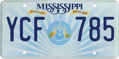 MS license plate YCF785
