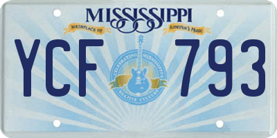 MS license plate YCF793