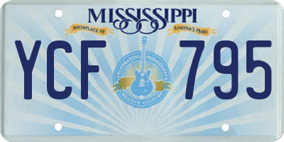 MS license plate YCF795