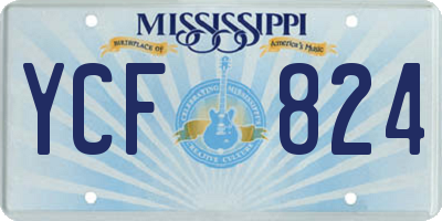 MS license plate YCF824