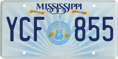 MS license plate YCF855