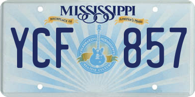 MS license plate YCF857