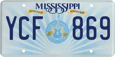 MS license plate YCF869
