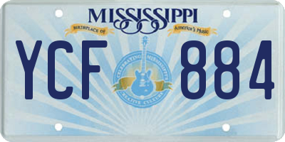 MS license plate YCF884