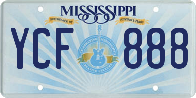 MS license plate YCF888