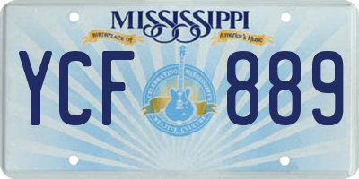 MS license plate YCF889