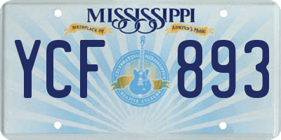 MS license plate YCF893