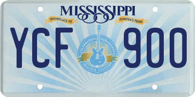 MS license plate YCF900