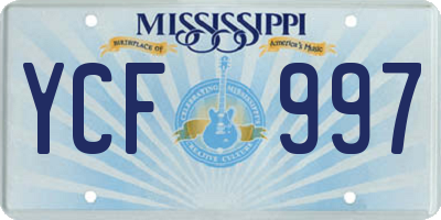 MS license plate YCF997